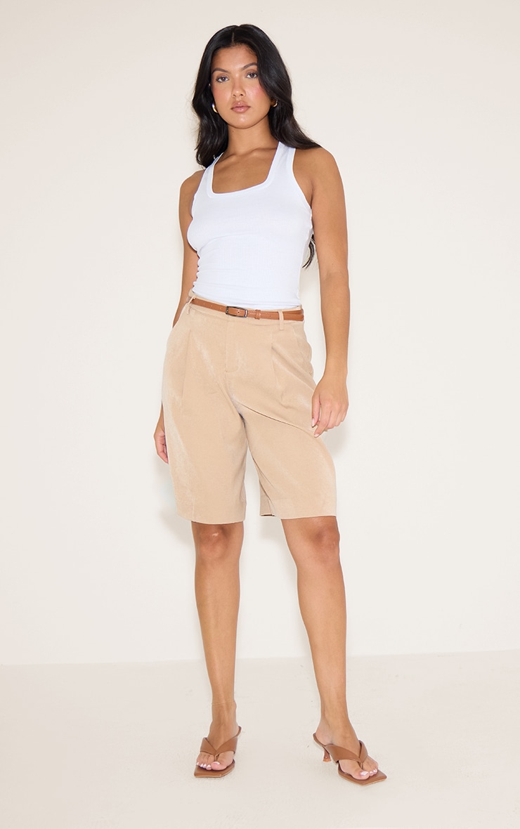 Stone Tailored Belted Long Shorts image 4