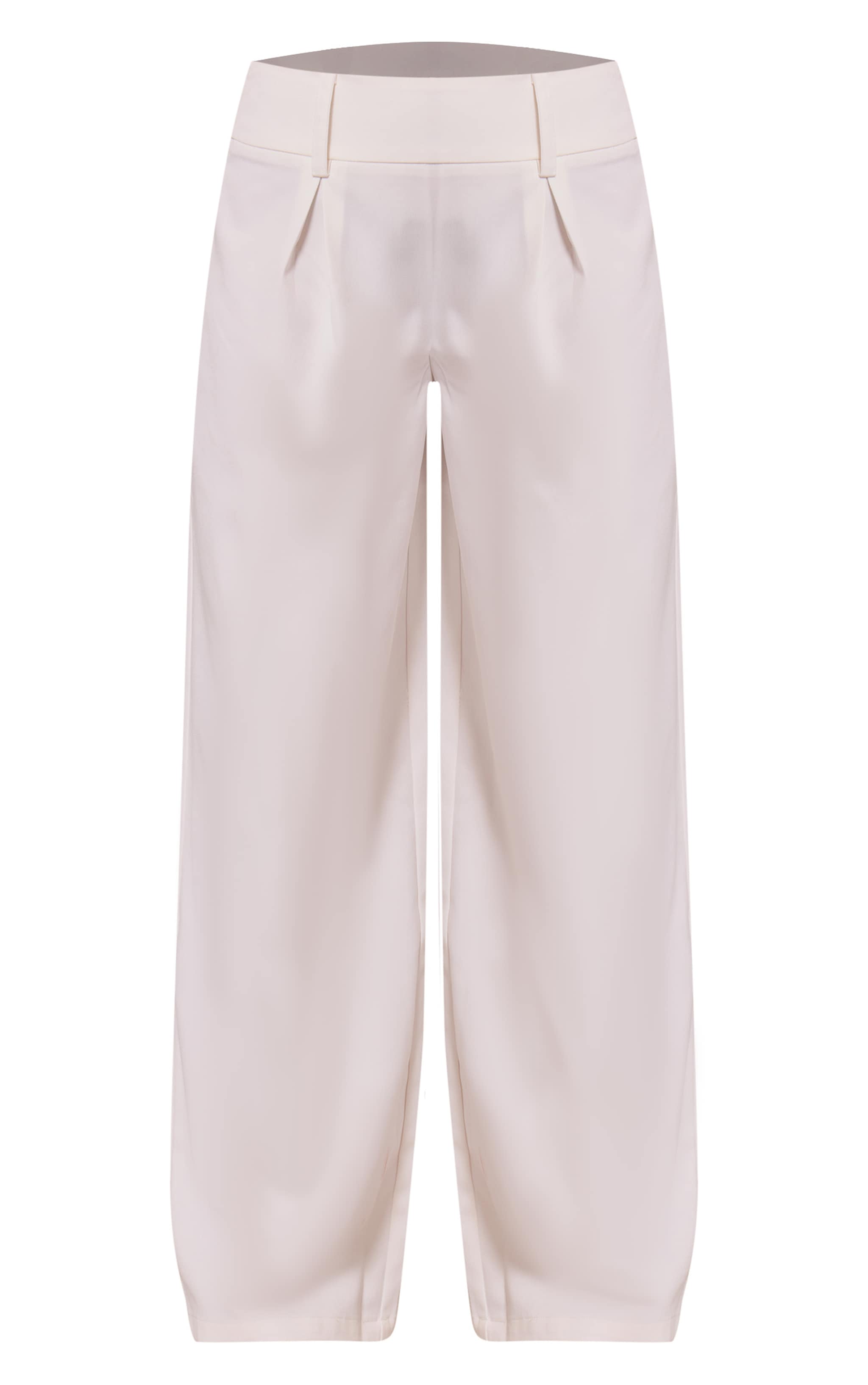 White Tailored Woven Pleated Wide Leg Pant image 5