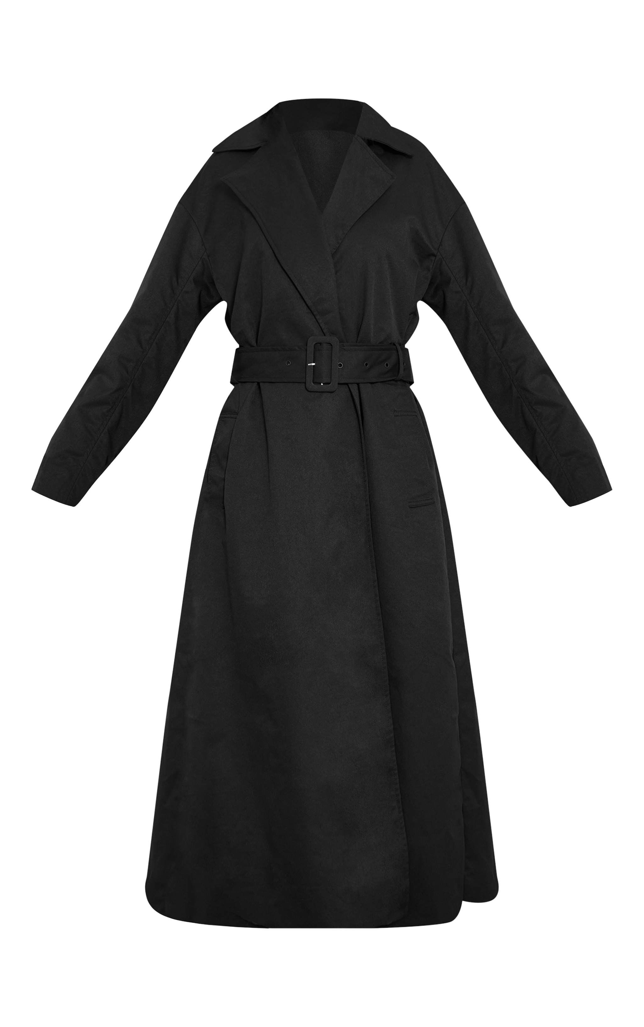 Tall Trench noir à taille à nouer image 5