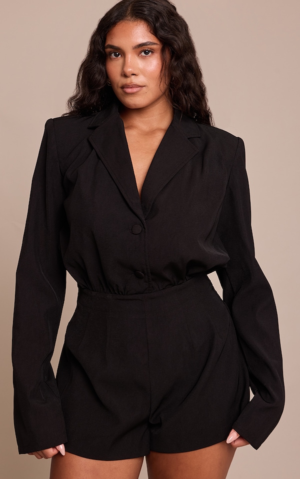 Shape Black Tailored Structured Blazer Romper