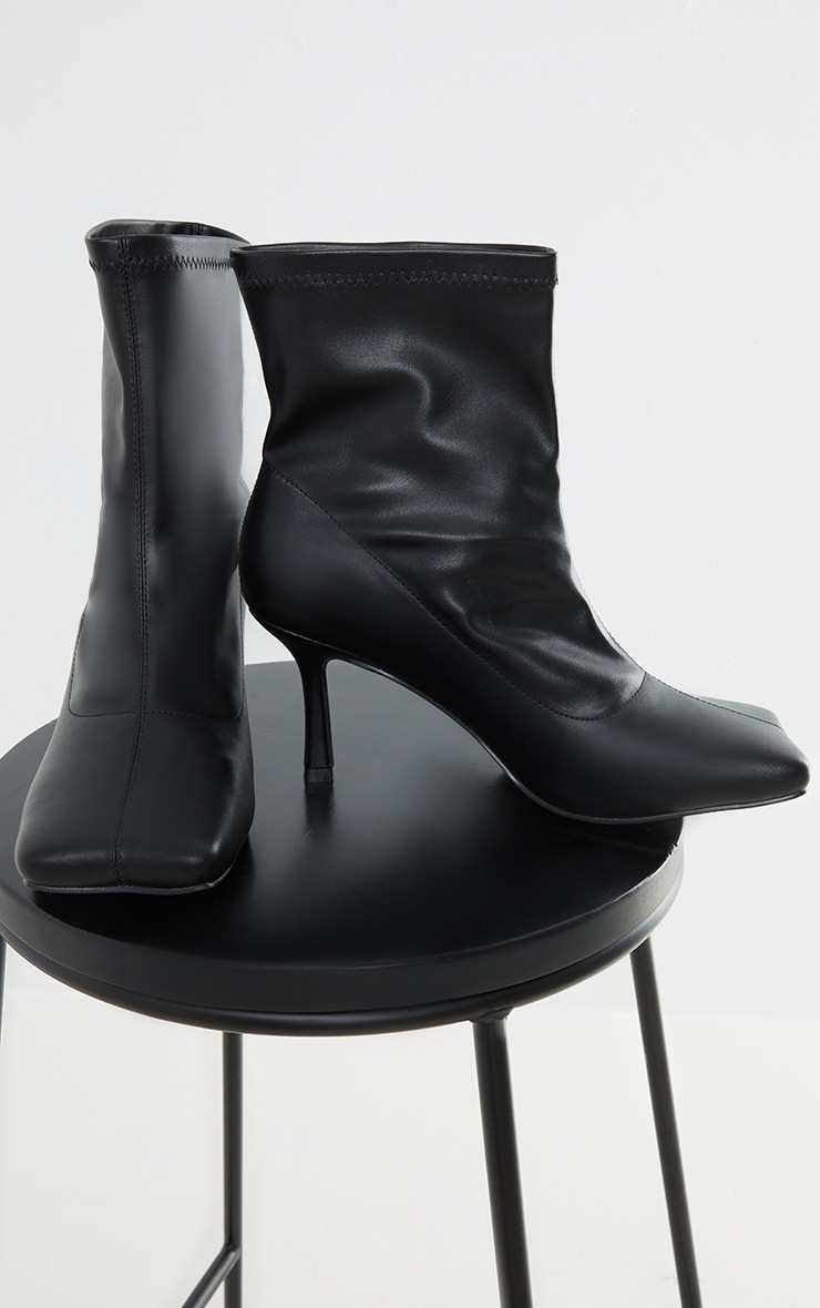 Sale > black sock boots low heel > in stock