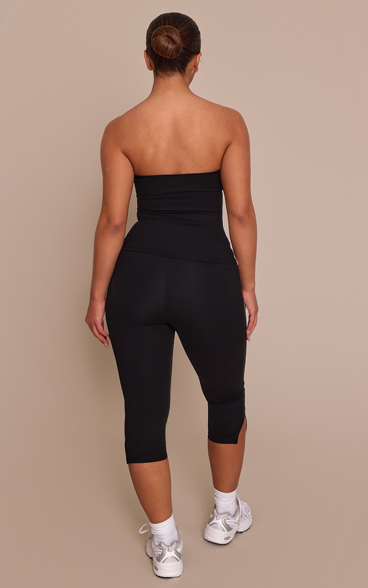 Shape Black Sculpt Contrast Stripe Detail Capris image 3