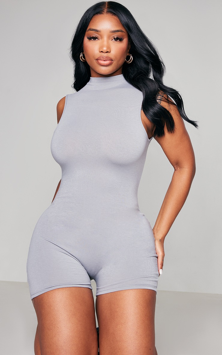 Shape Grey Marl Contour Jersey Open Back Unitard