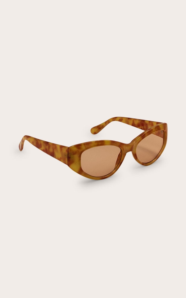 Honey Tortoiseshell Rounded Cat Eye Sunglasses image 3
