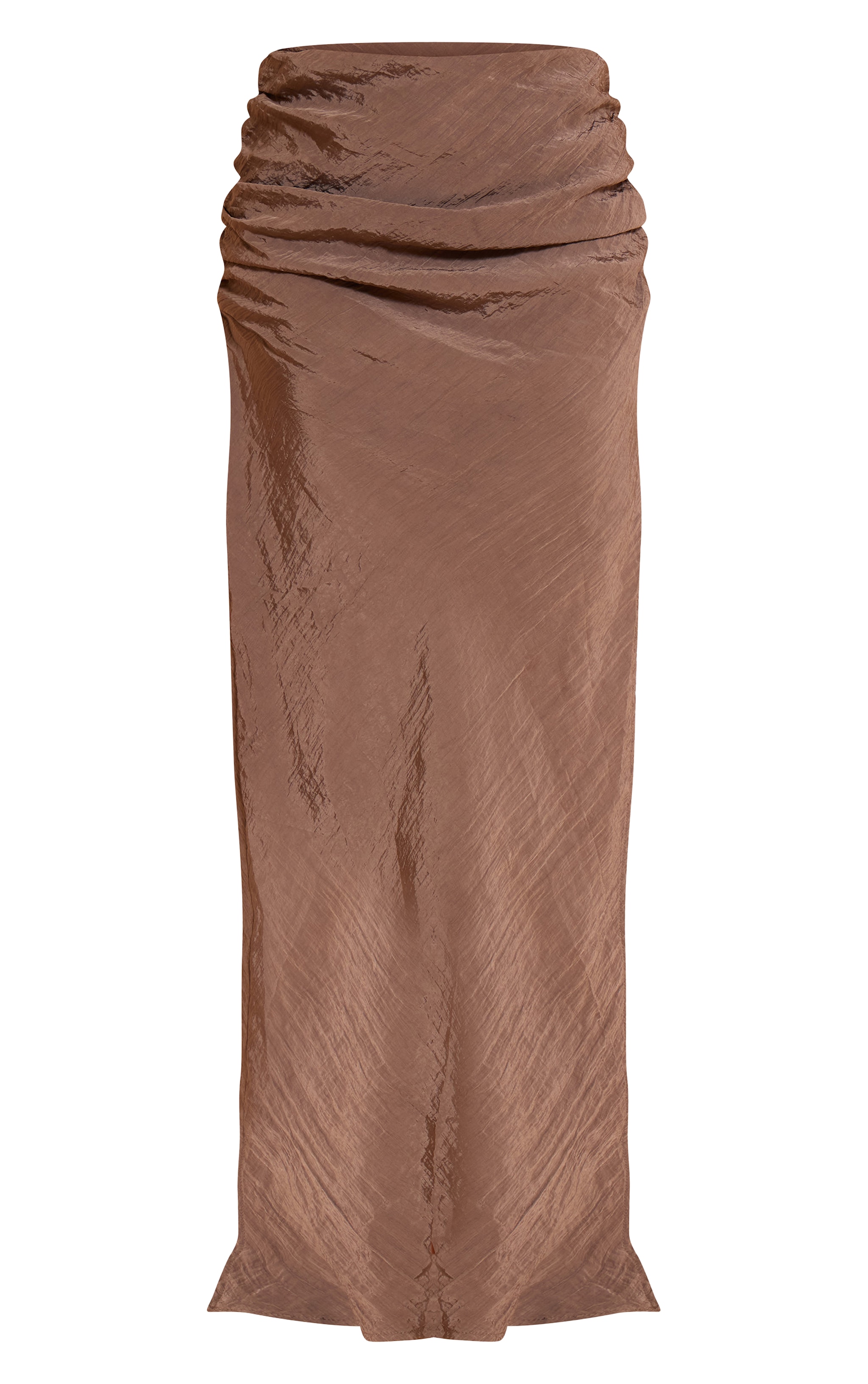 Mocha Textured Woven Maxi Skirt image 5