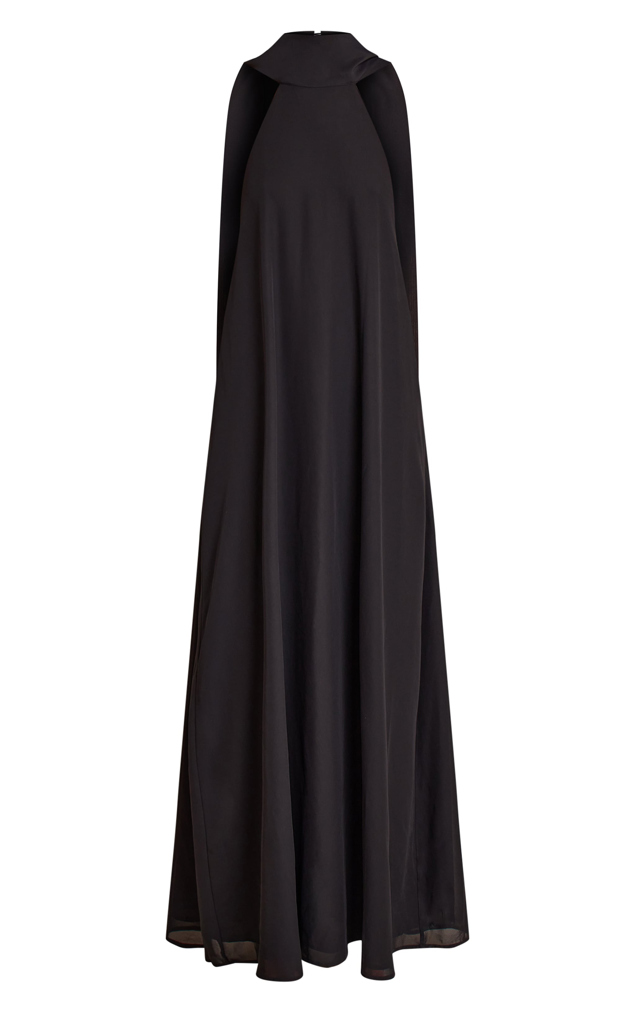 Tall Black Chiffon High Neck Scarf Detail Maxi Dress image 5