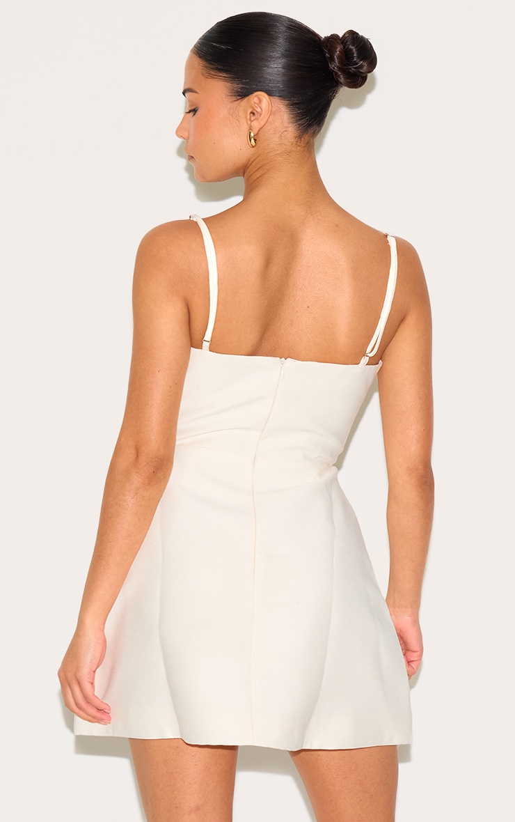 Petite White Structured Shift Dress image 2