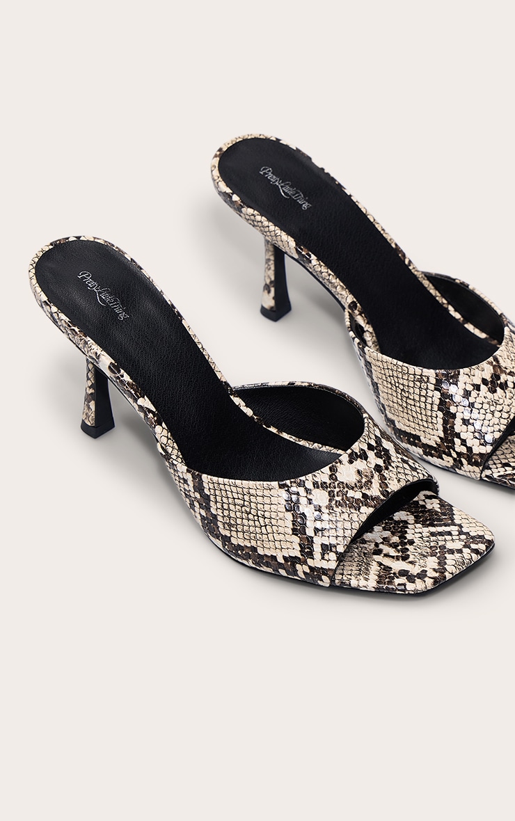 Snake Print Square Toe Mule image 5
