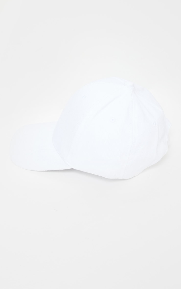 White Woven Baseball Cap image 3