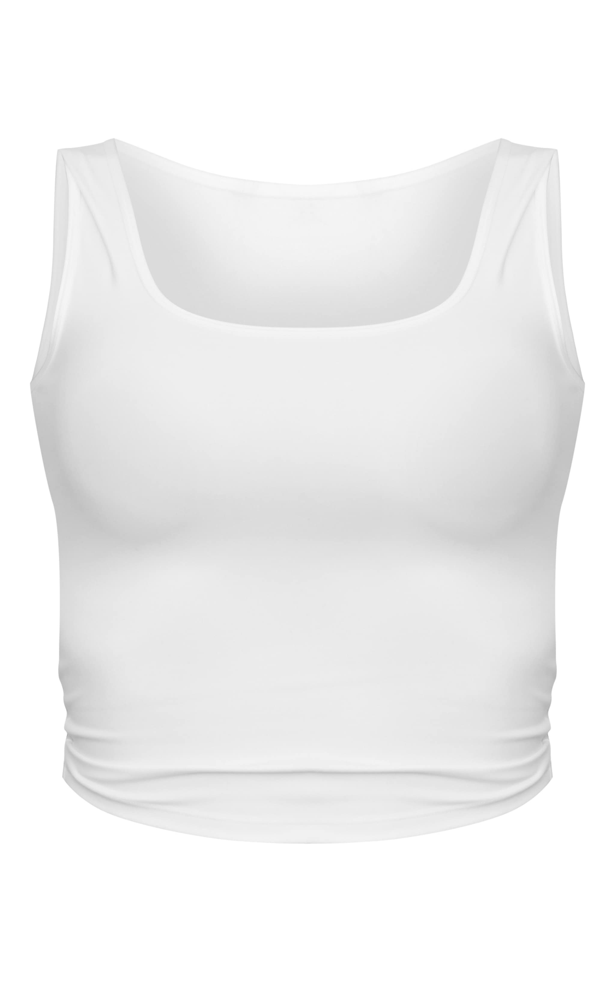 Débardeur ajusté blanc à contours et col rond image 5