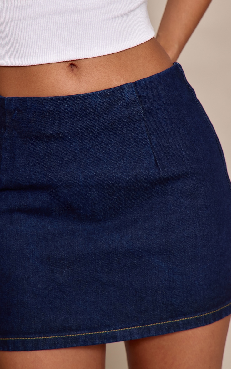 Petite Mini-jupe en jean indigo image 5