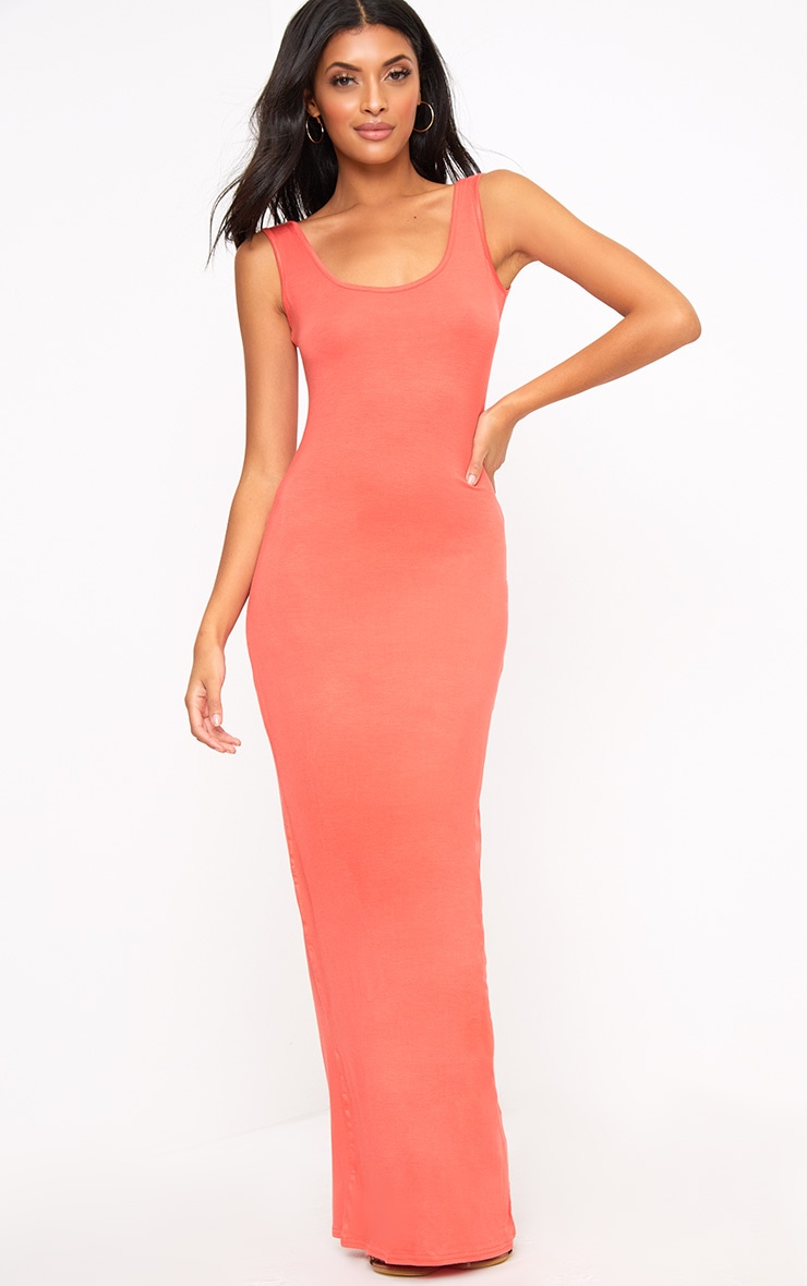 Basic Orange Maxi Dress Dresses PrettyLittleThing USA