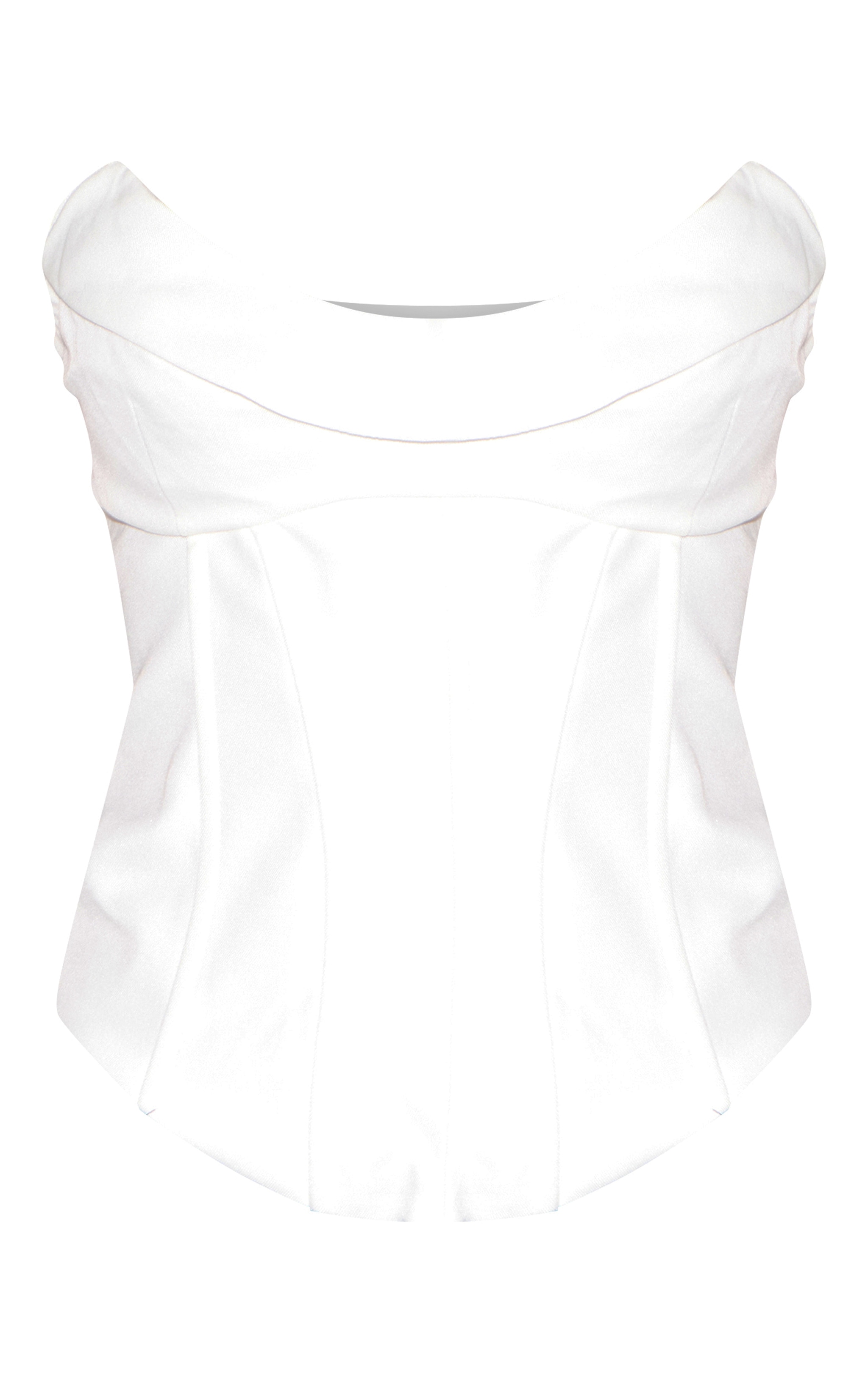 Corset baleiné tissé blanc image 5