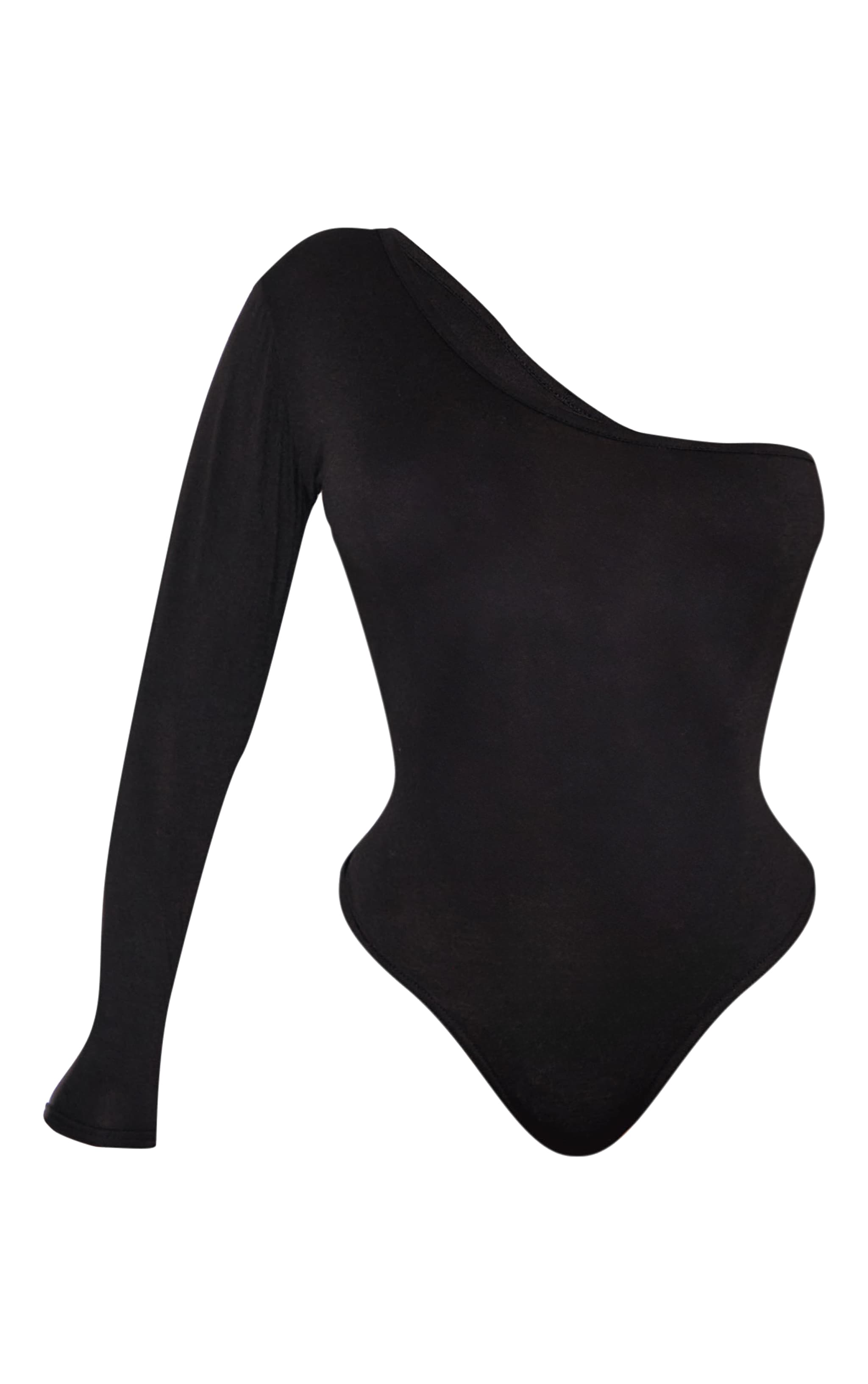 Shape Black Jersey One Shoulder Bodysuit image 5