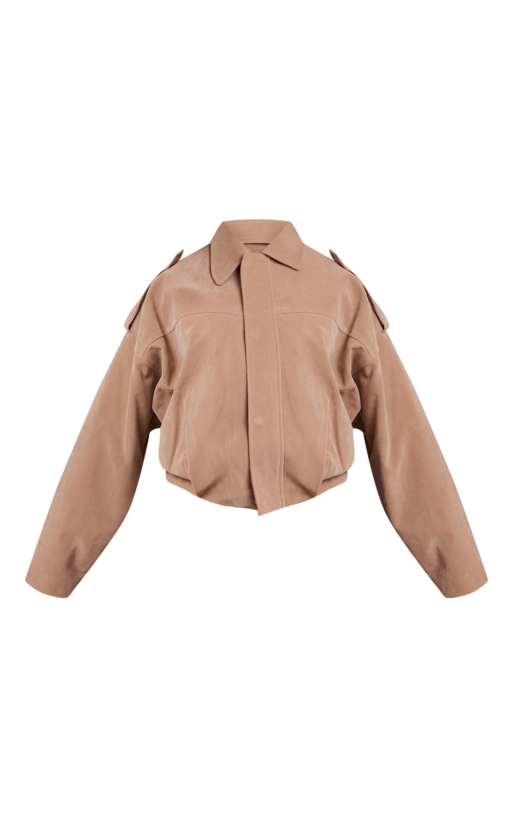 Petite Stone Faux Suede Oversized Zip Up Jacket image 5
