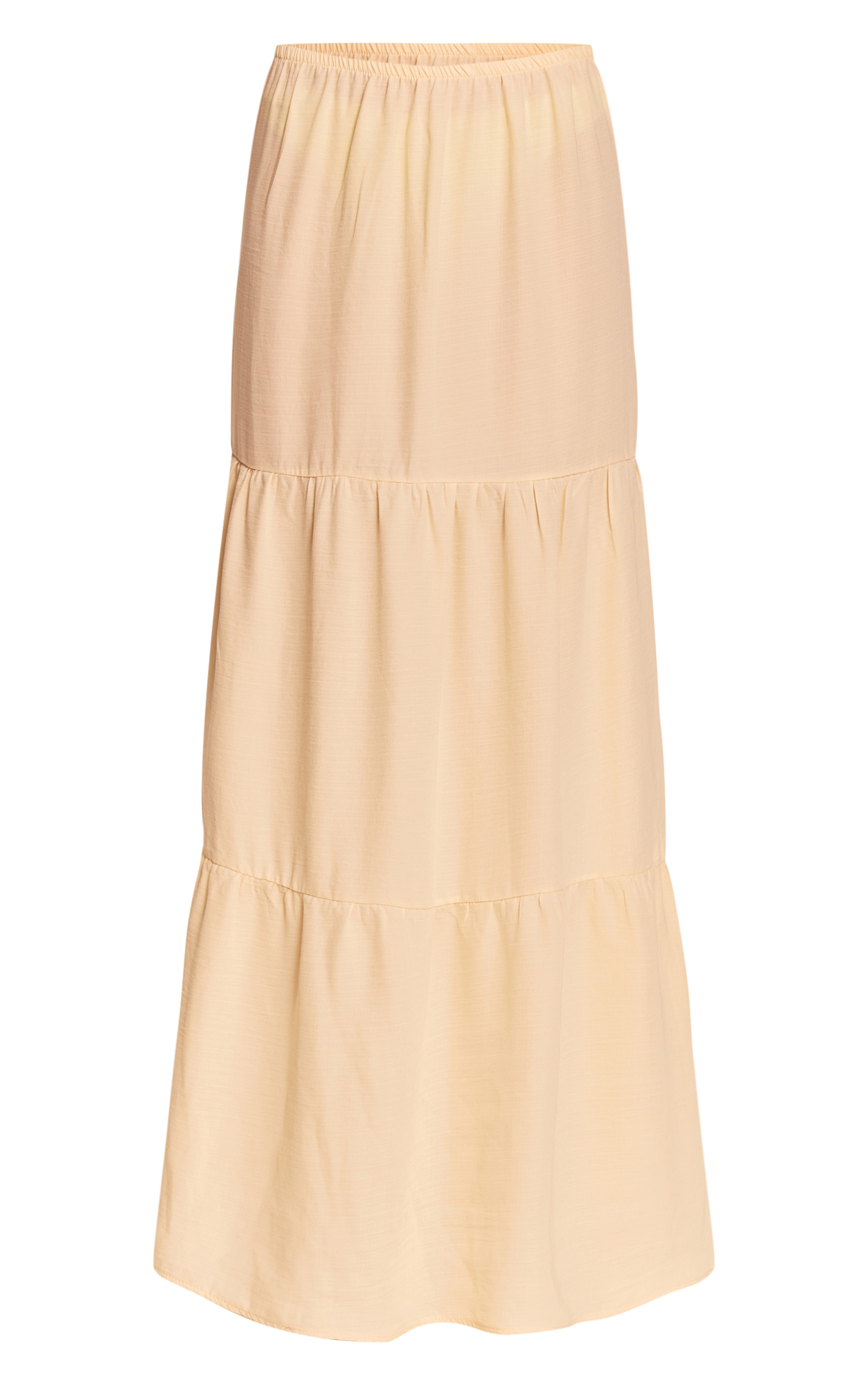 Butter Yellow Linen Look Tiered Maxi Beach Skirt image 5