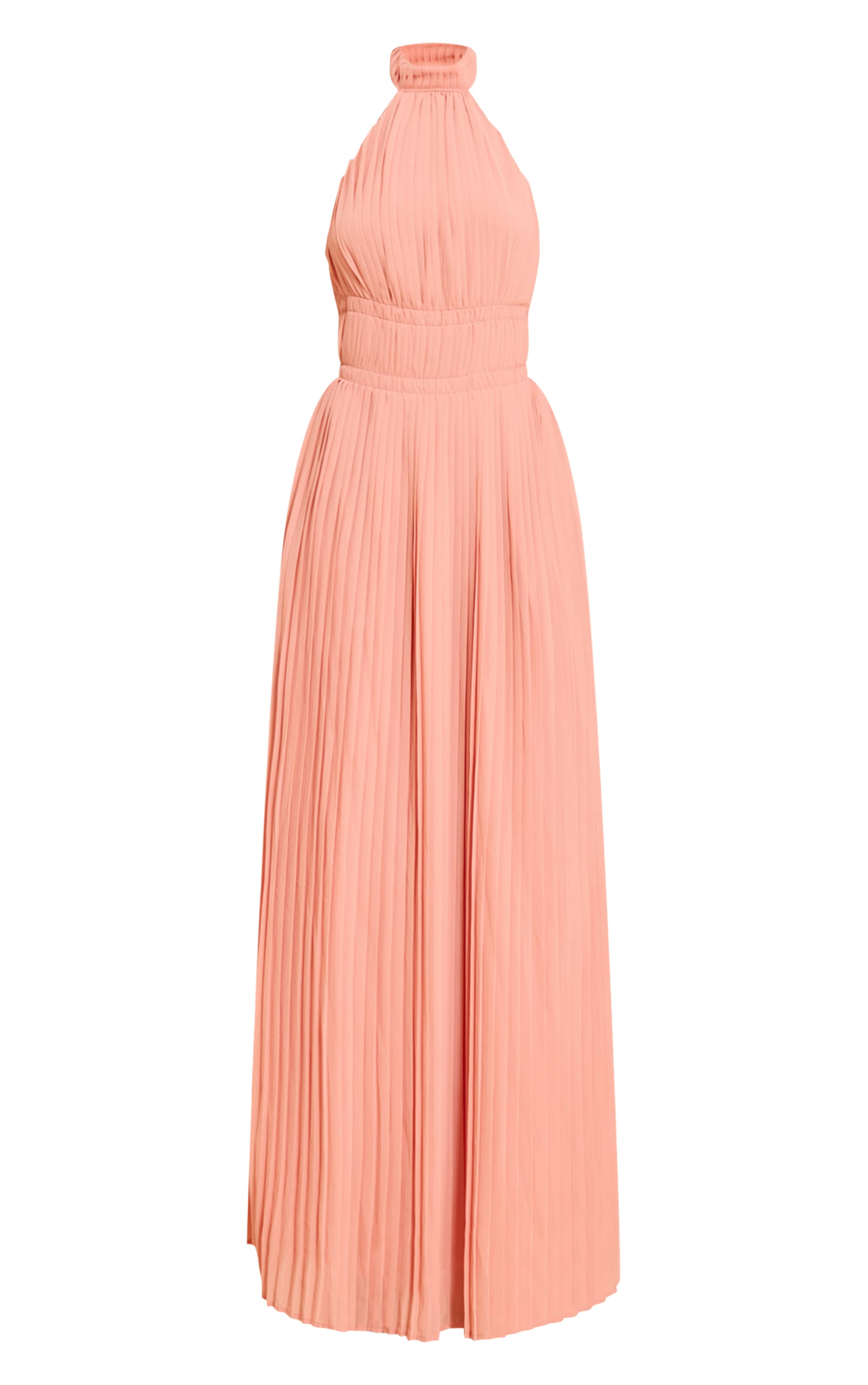 Blush Extreme Pleated High Neck Sleeveless Maxi Dress image 5