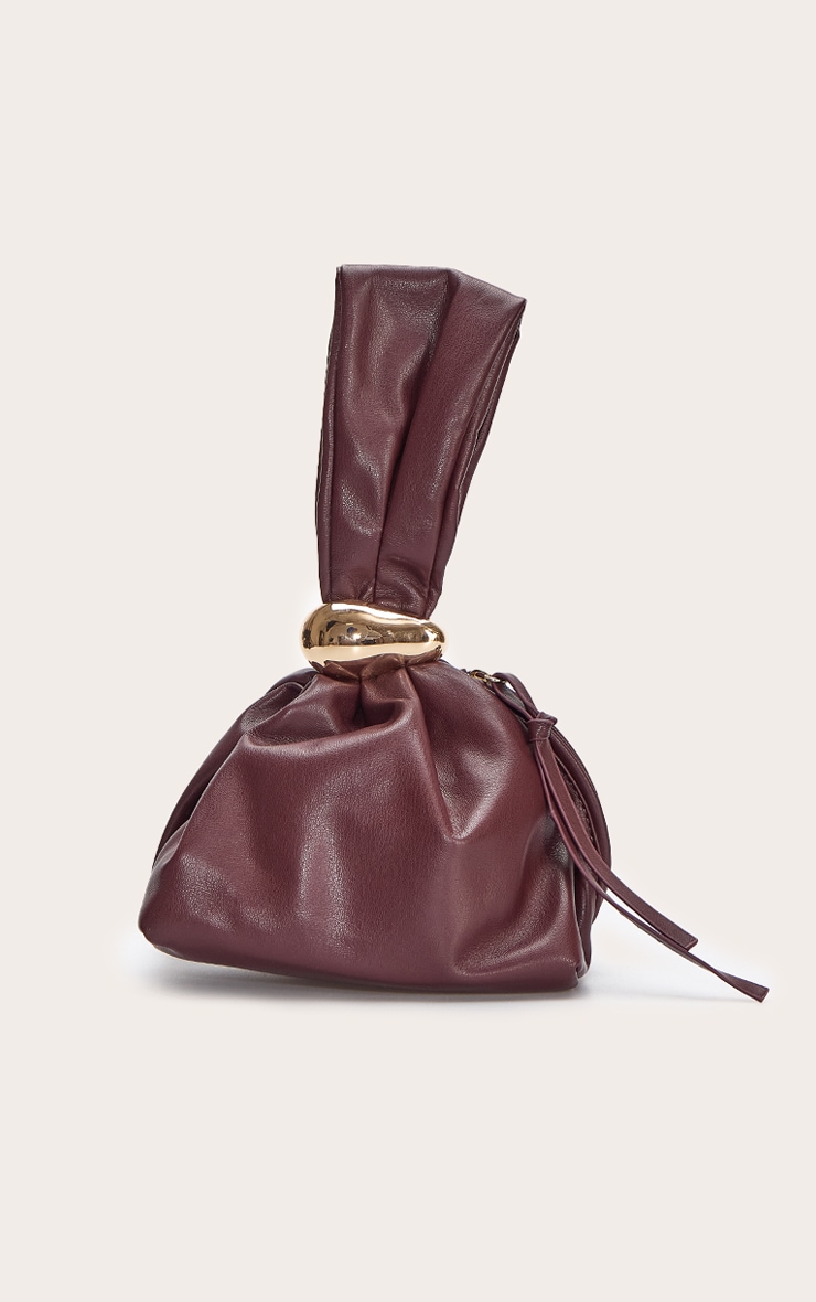 Premium Chocolate Soft Pu Gold Handle Hand Bag image 4