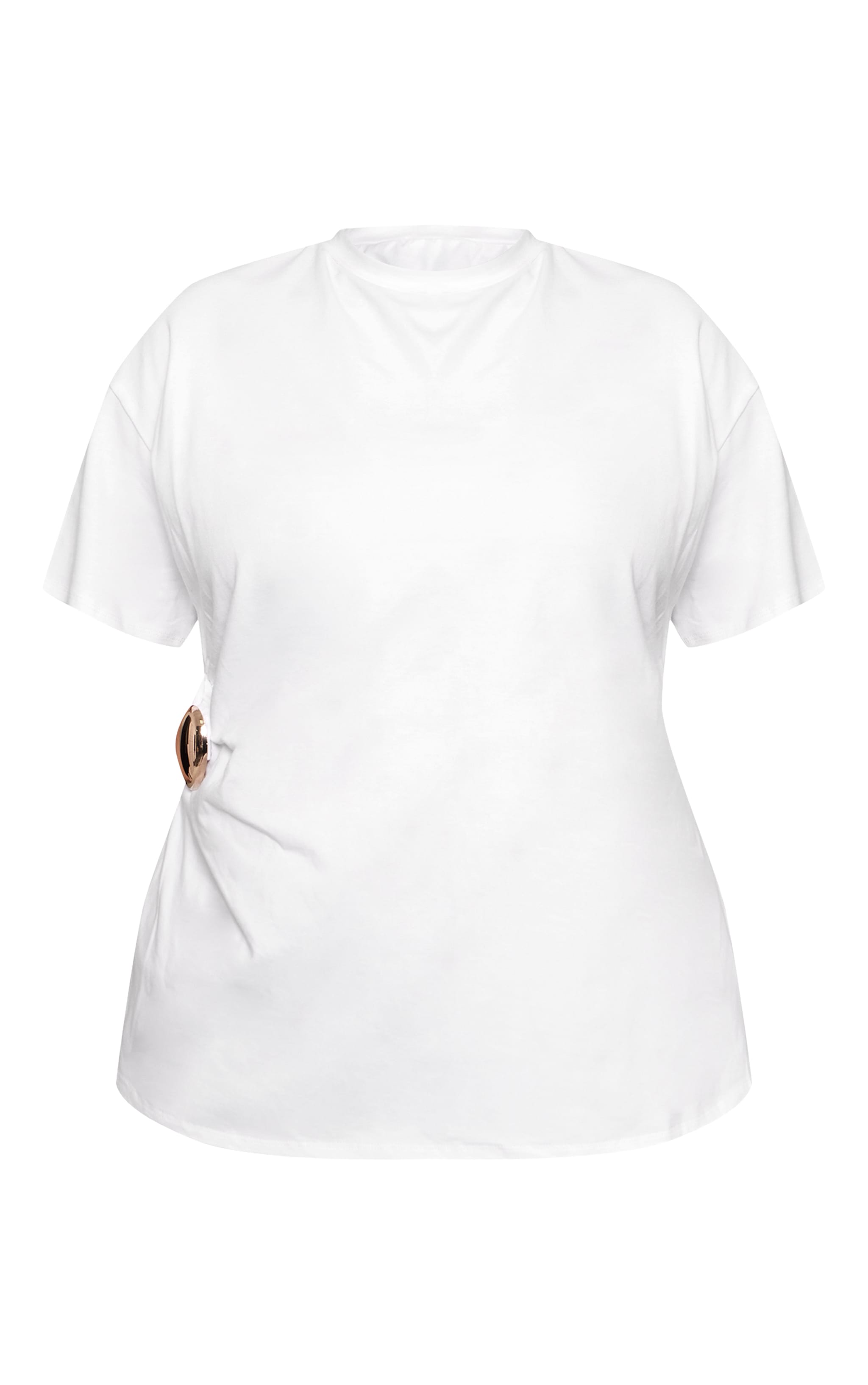 Plus T-shirt blanc à empiècement et ourlet asymétrique image 5