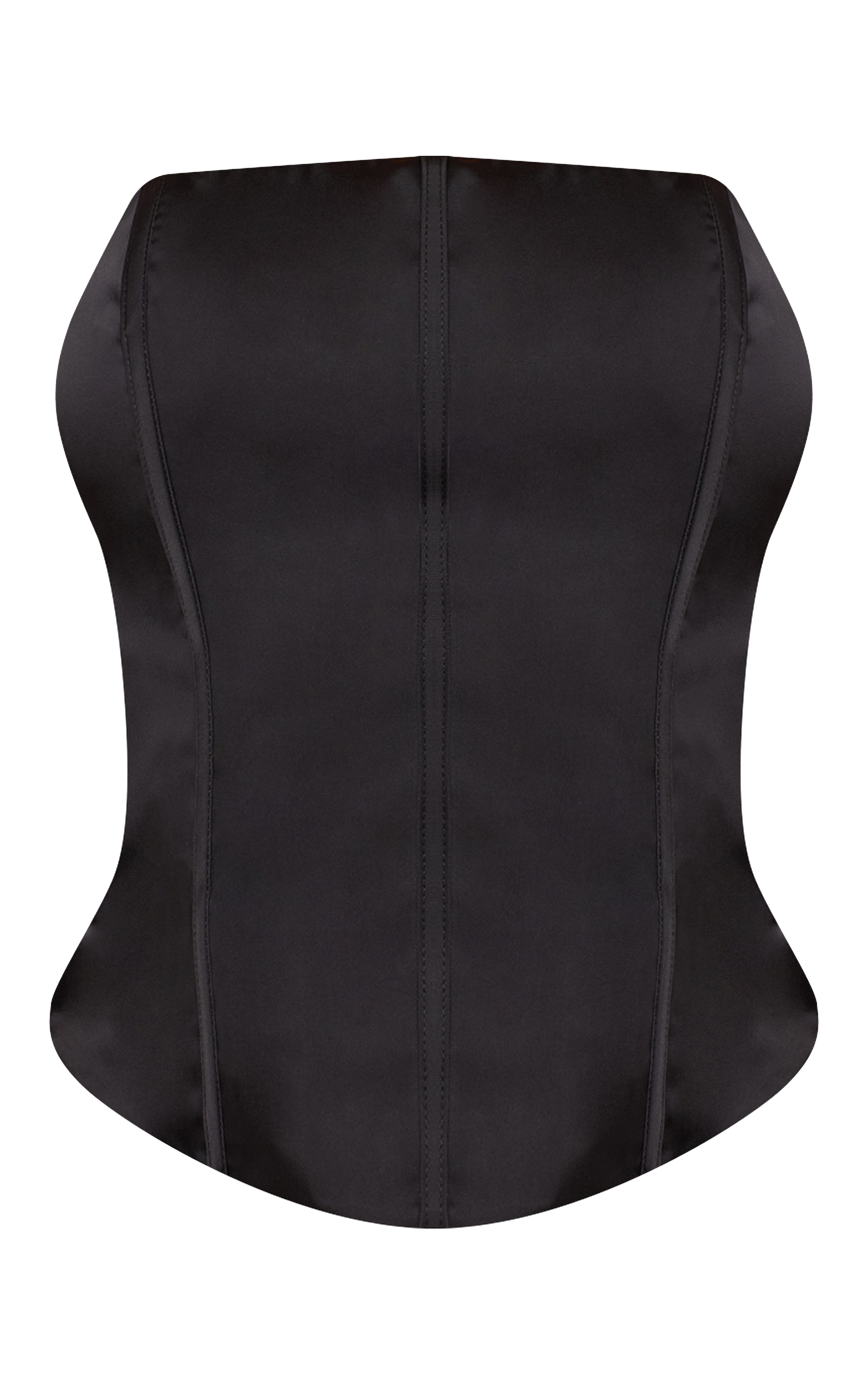 Black Satin Boned Corset image 5