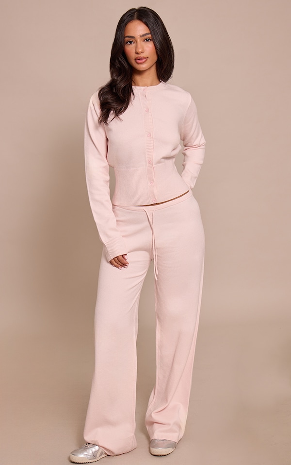 Petite Pink Wide Leg Knitted Pants