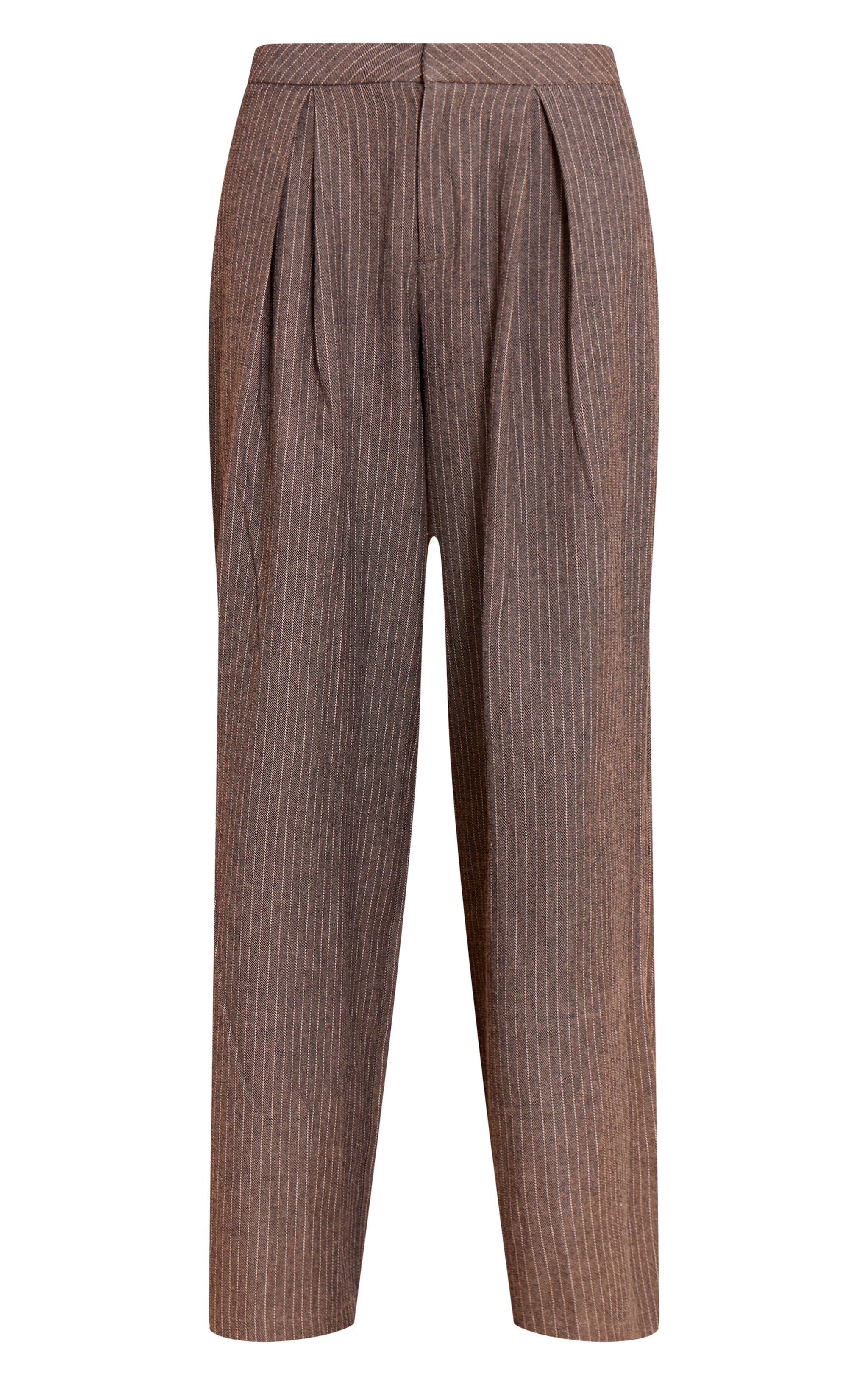 Grey Herringbone Tailored Woven Wide Leg Pants image 5