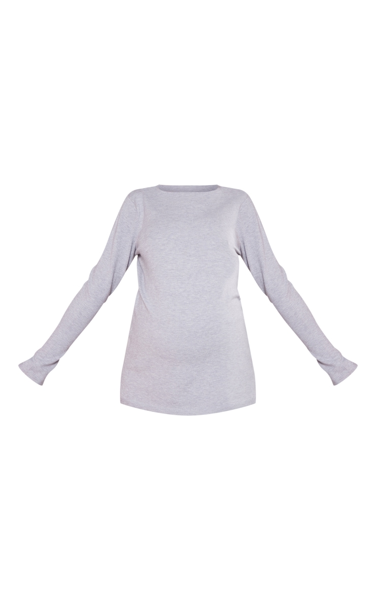 Maternity Grey Knitted Crew Neck Sweater image 5