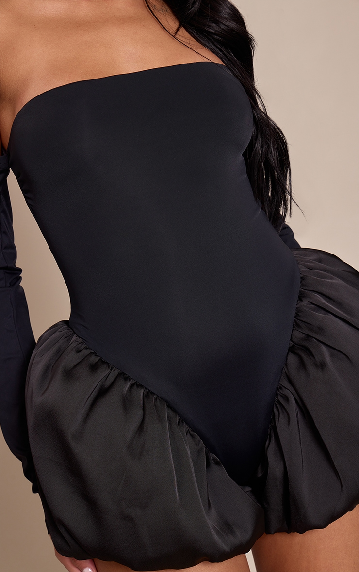 Combishort bustier bouffant noir à manches longues image 4