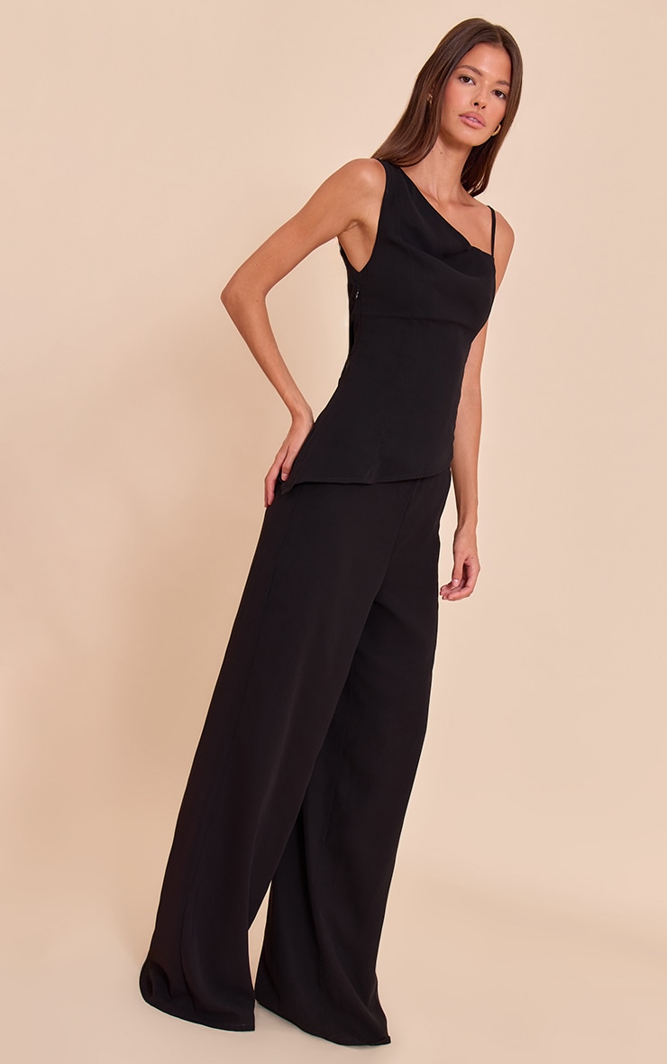 Black Chiffon Asymmetric Cami Top image 3