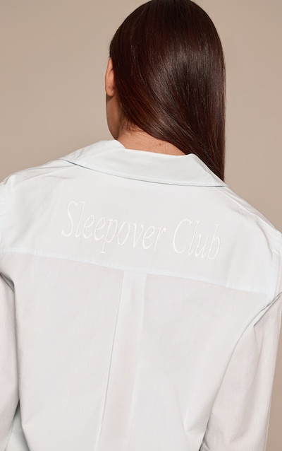 Baby Blue Contrast Sleepover Club Button Up Pyjamas