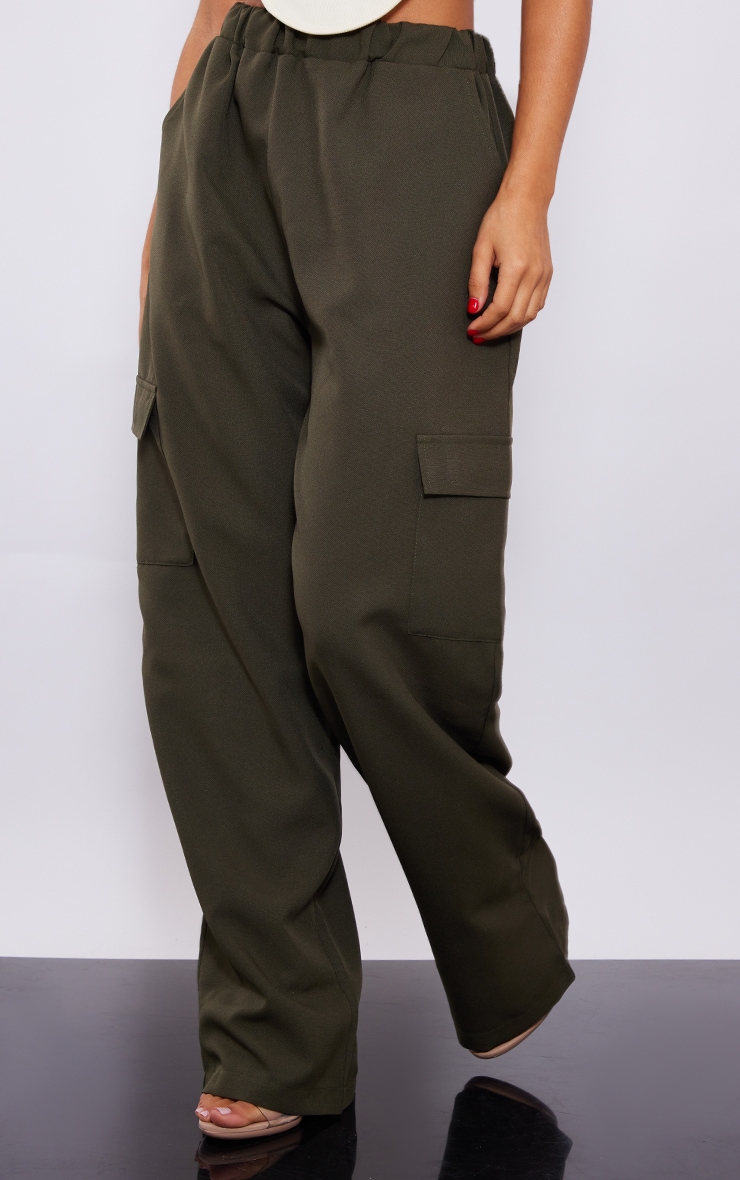 Petite Khaki Wide Leg High Waisted Cargo Pant PrettyLittleThing SA
