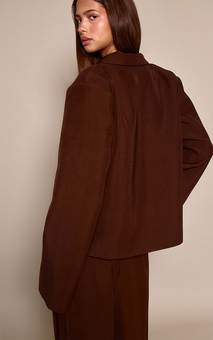 Dark Brown Tailored Boxy Blazer image 2
