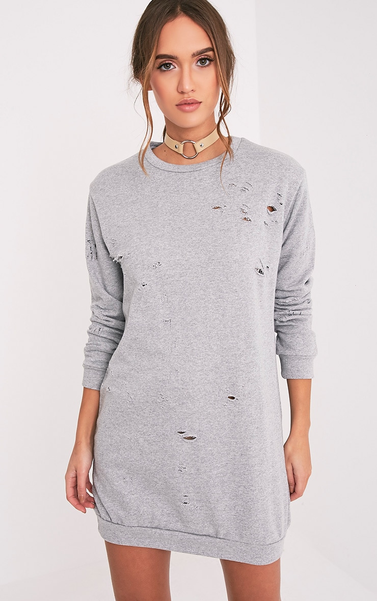 distressed sweater dress