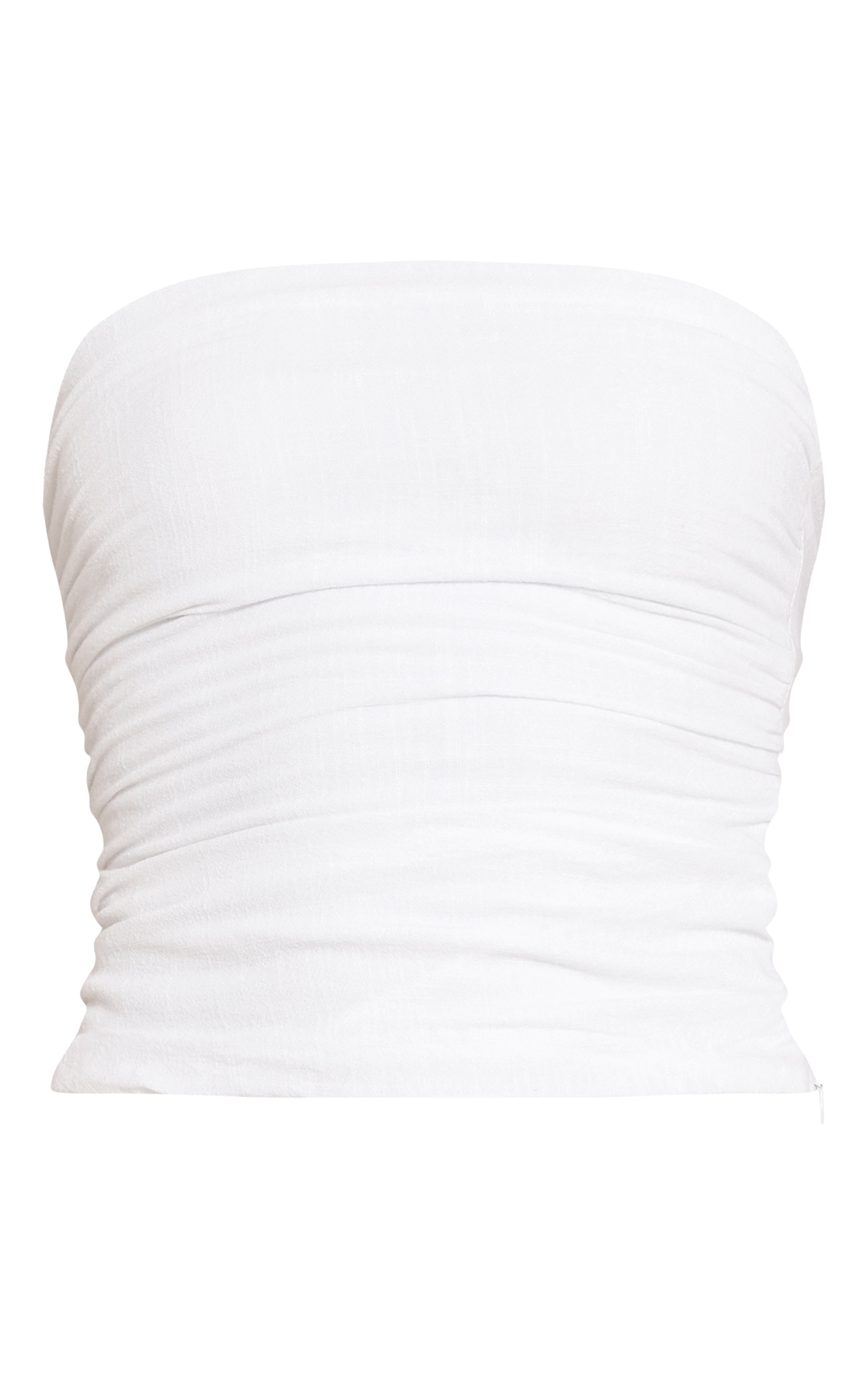 White Textured Bandeau Top image 5