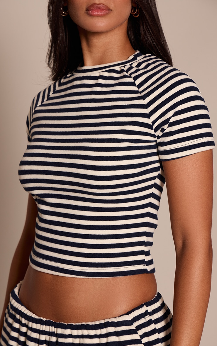 Petite Charcoal Stripe Soft Touch Fitted Baby T-Shirt  image 4