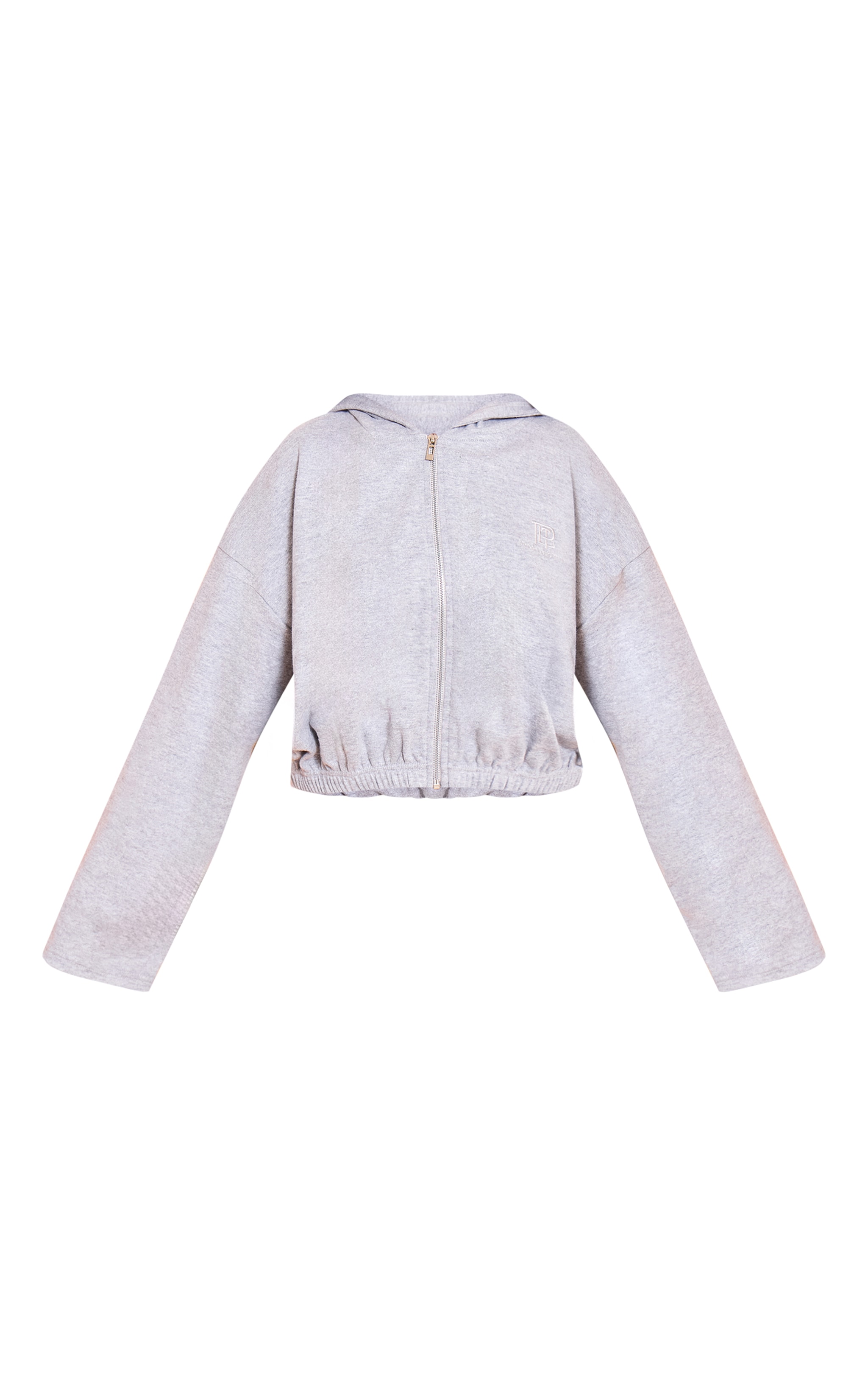Petite Grey Marl Super Soft PLT Embroidered Zip Up Jacket image 5