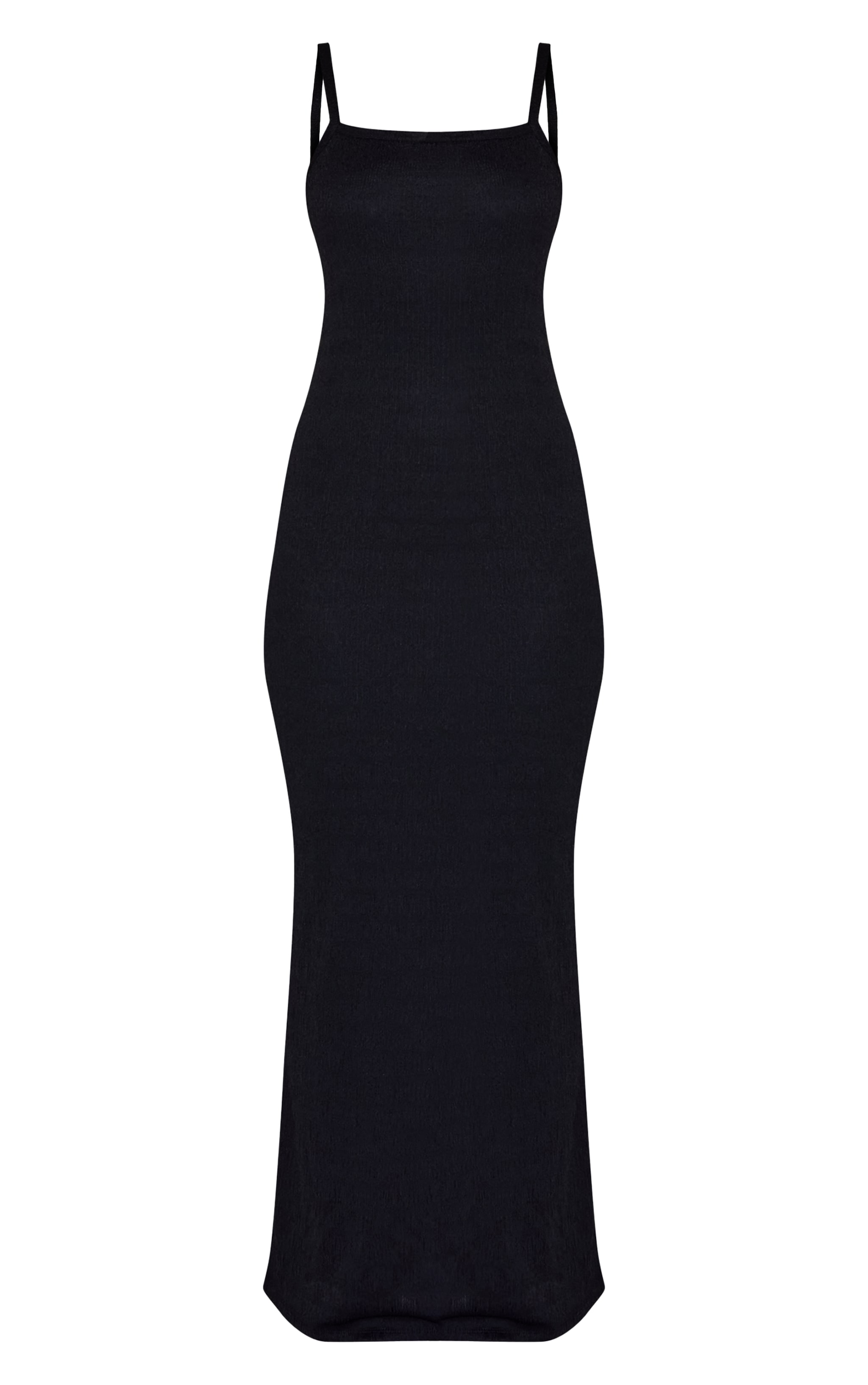 Black Textured Scoop Neck Sleeveless Maxi Dress image 5