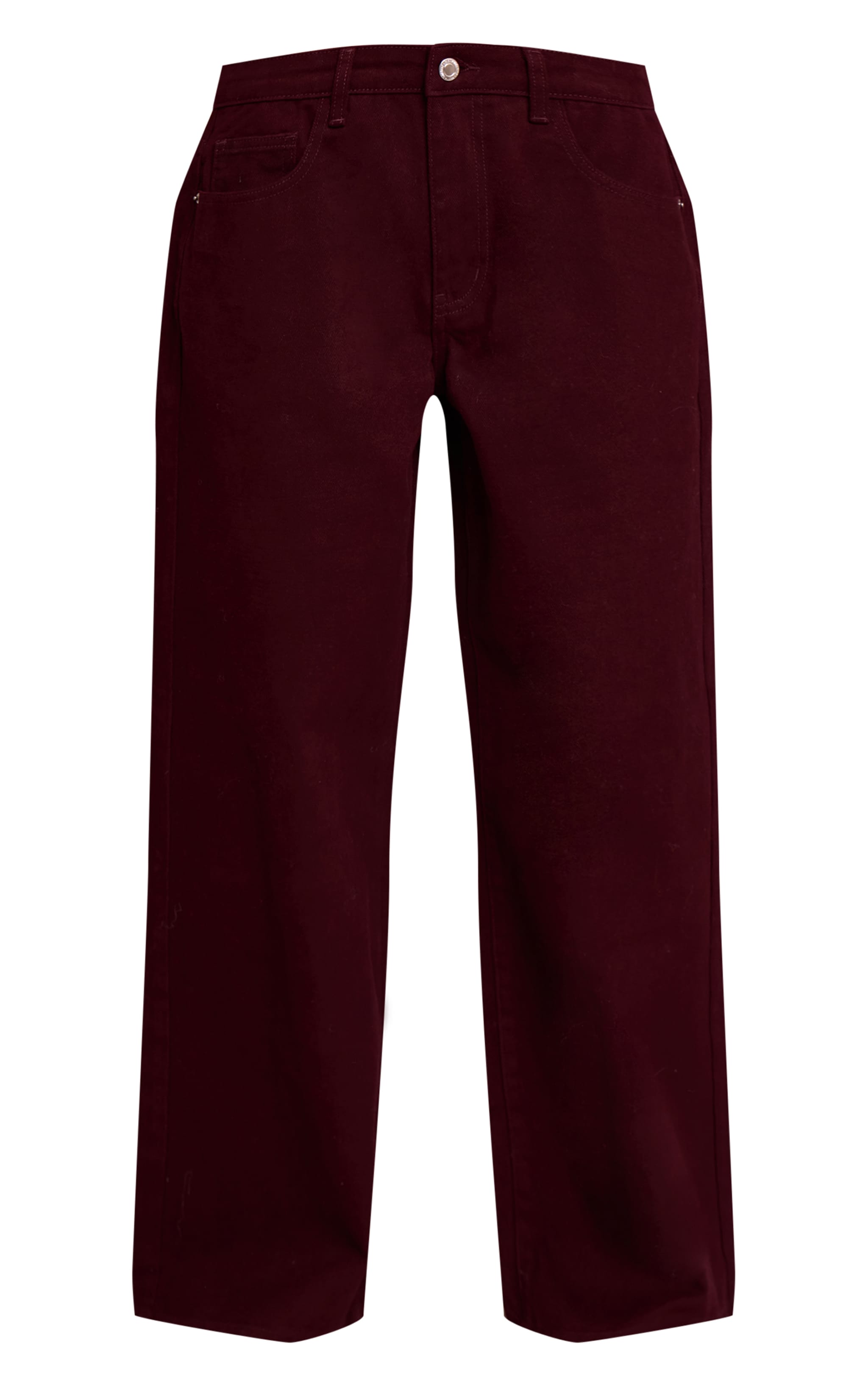 Burgundy Low Rise Wide Leg Jeans image 5