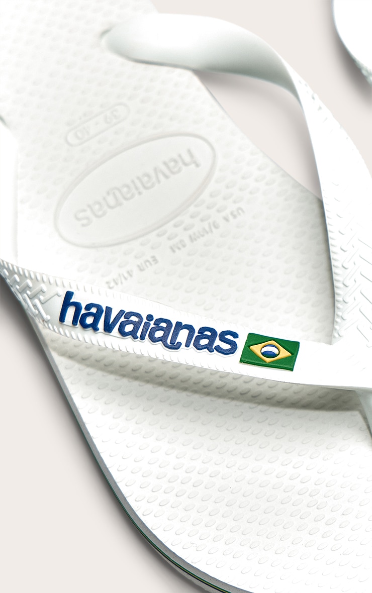 Havaianas Tongs blanches à logo Brésil image 3