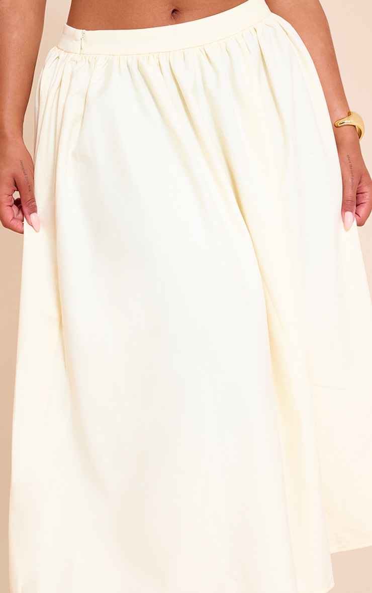 Shape Butter Cream Woven Mid Rise Midi A-line Skirt image 4