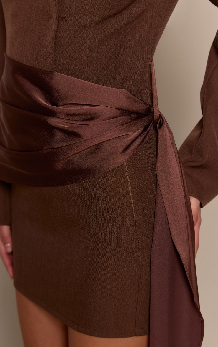 Brown Woven A-Line Mini Skirt image 5