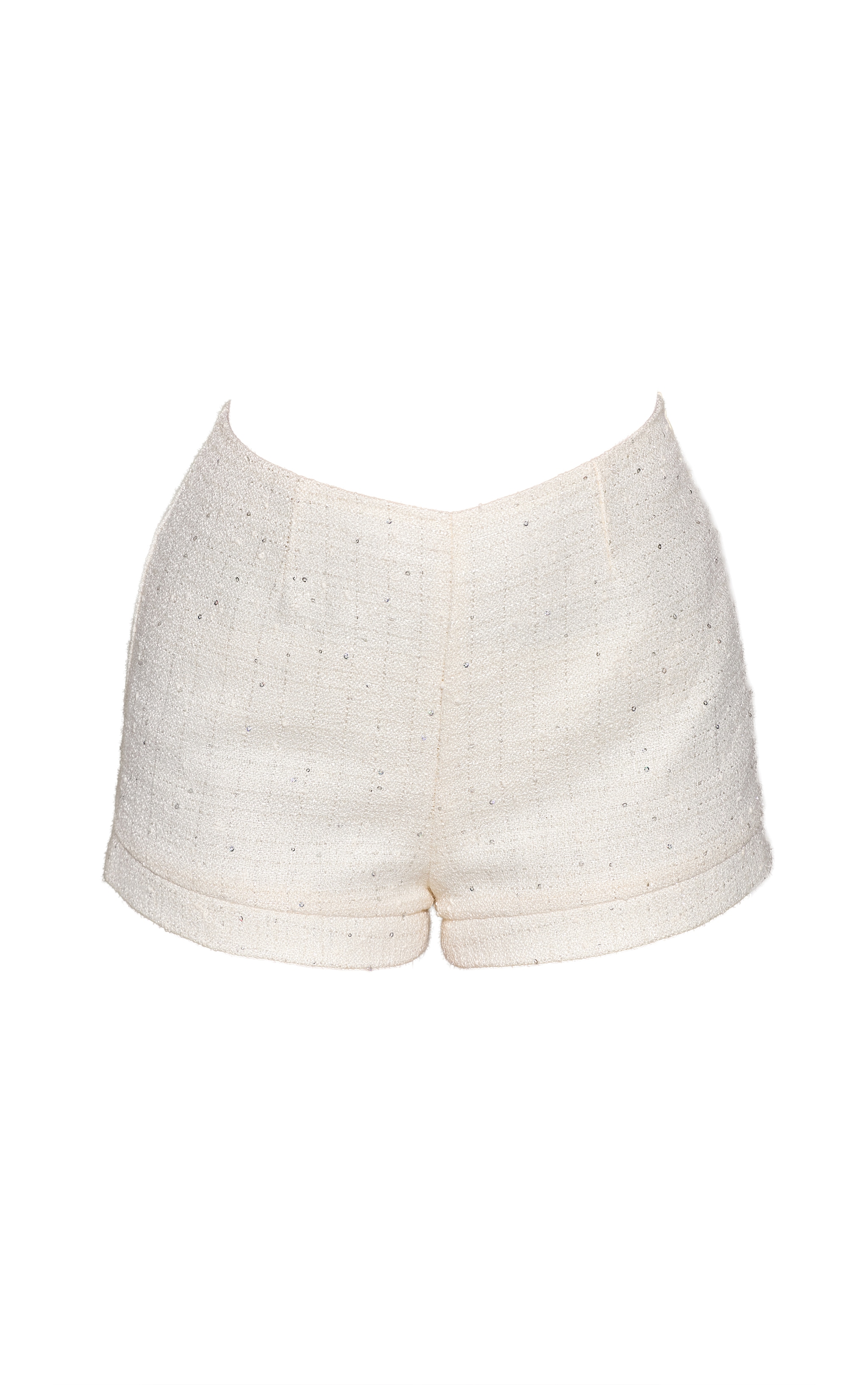 Cream Sequin Boucle Hot Pant image 6
