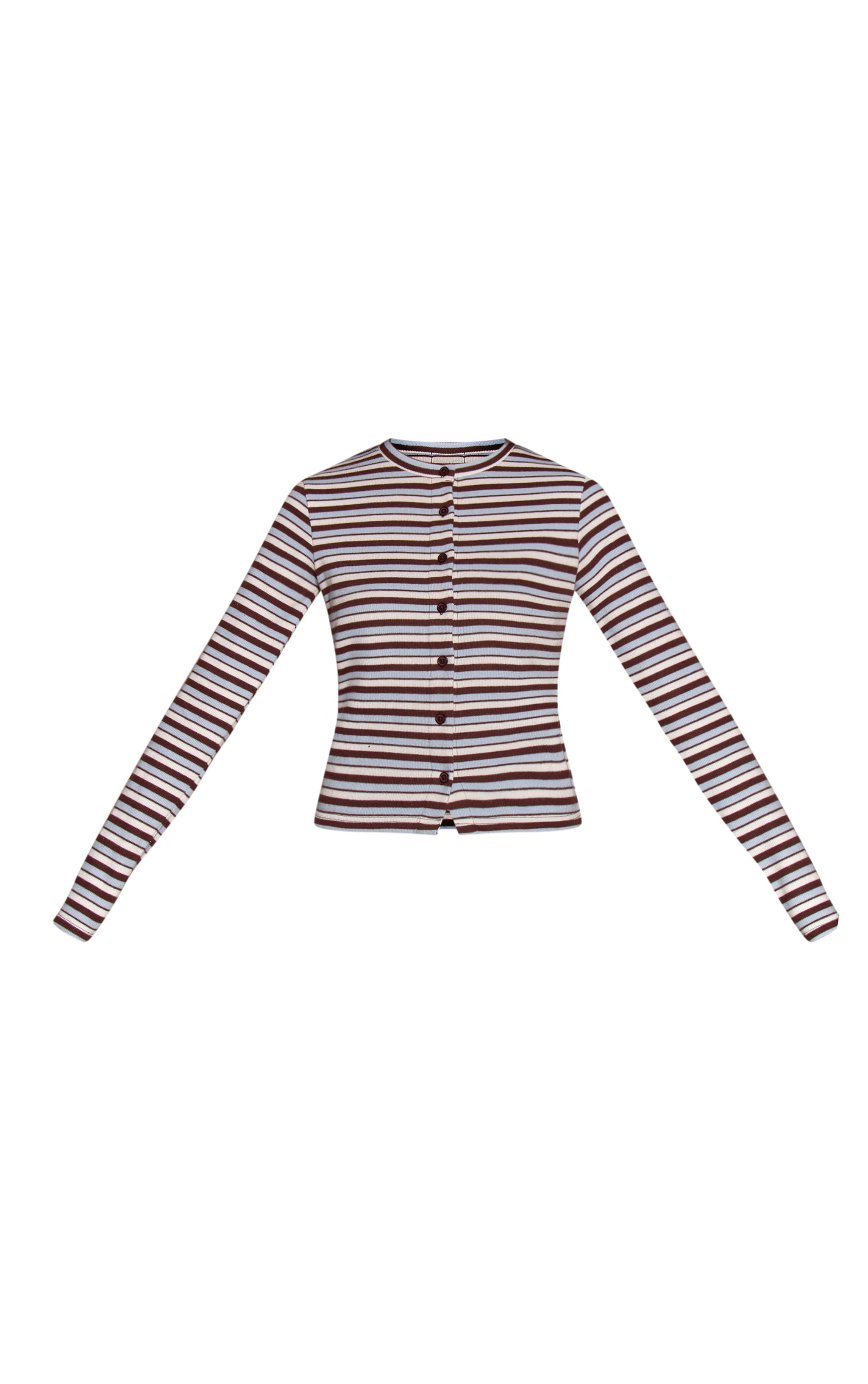 Light Blue Stripe Soft Touch Button Down Top image 5