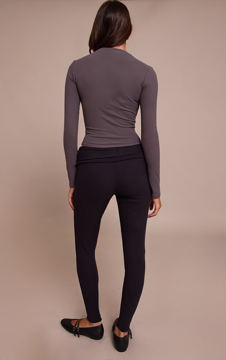 Legging très doux noir à taille nouée image 3