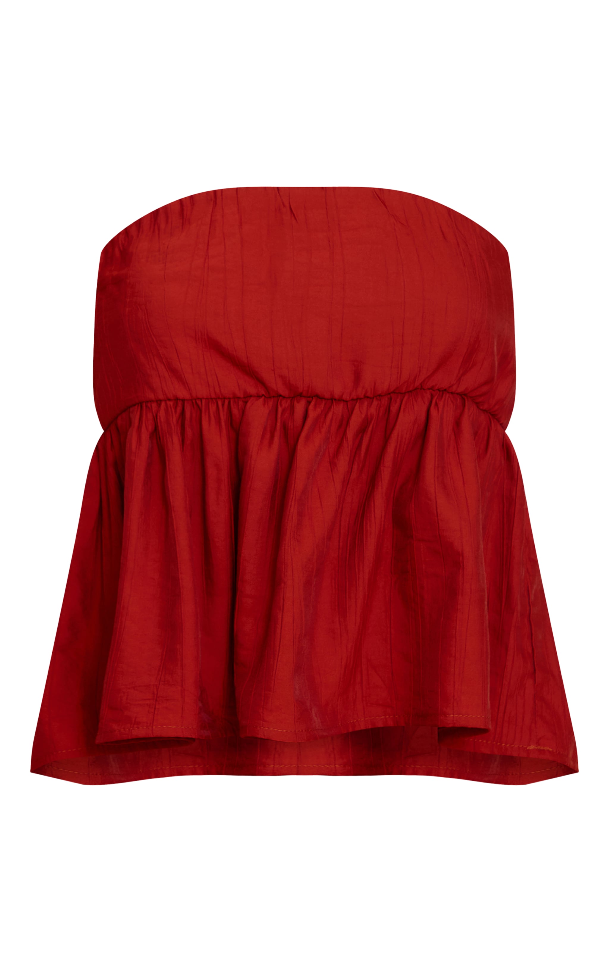 Rust Textured Long Bandeau Top image 5