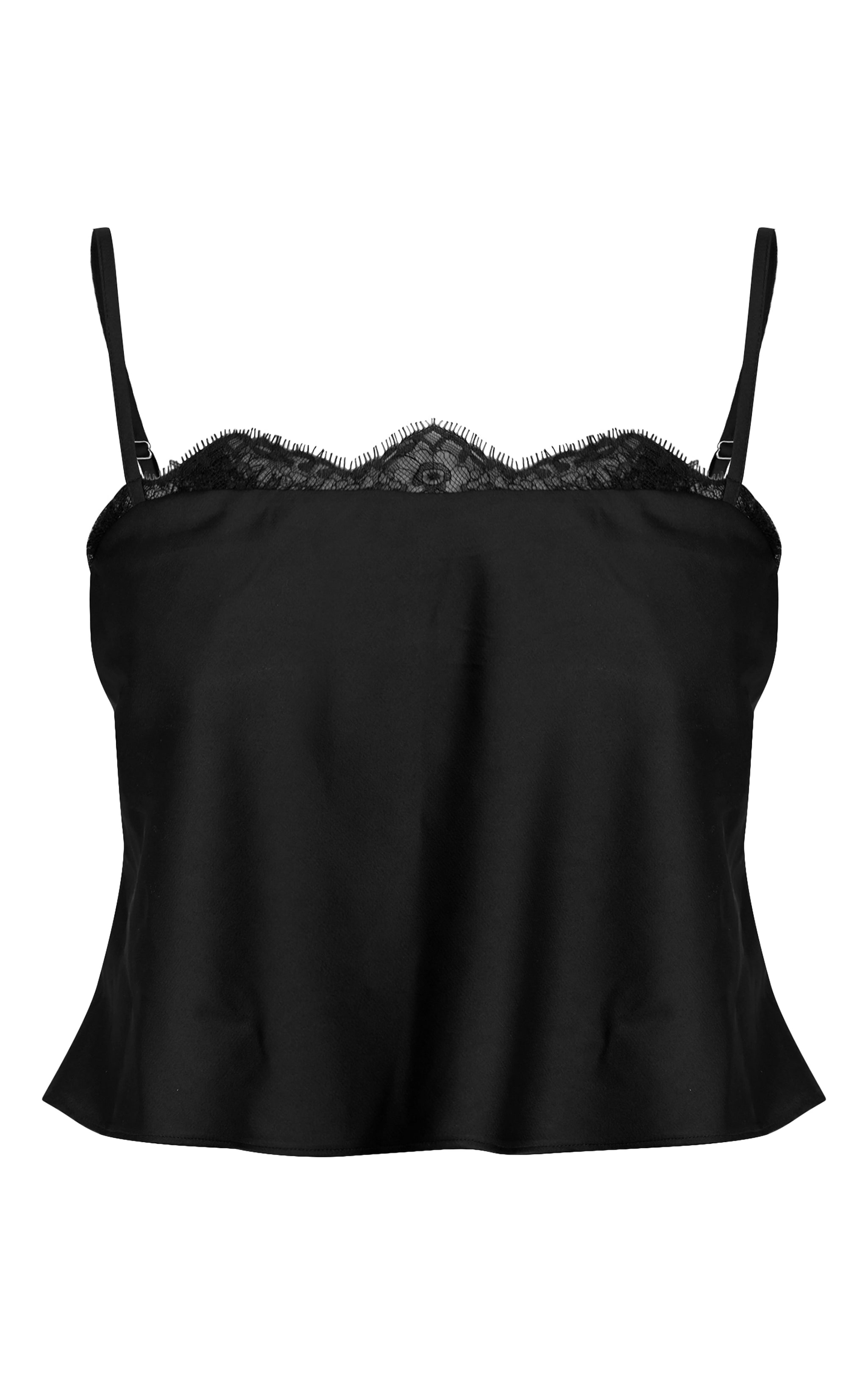 Black Lace Edge Detail Floaty Cami image 5