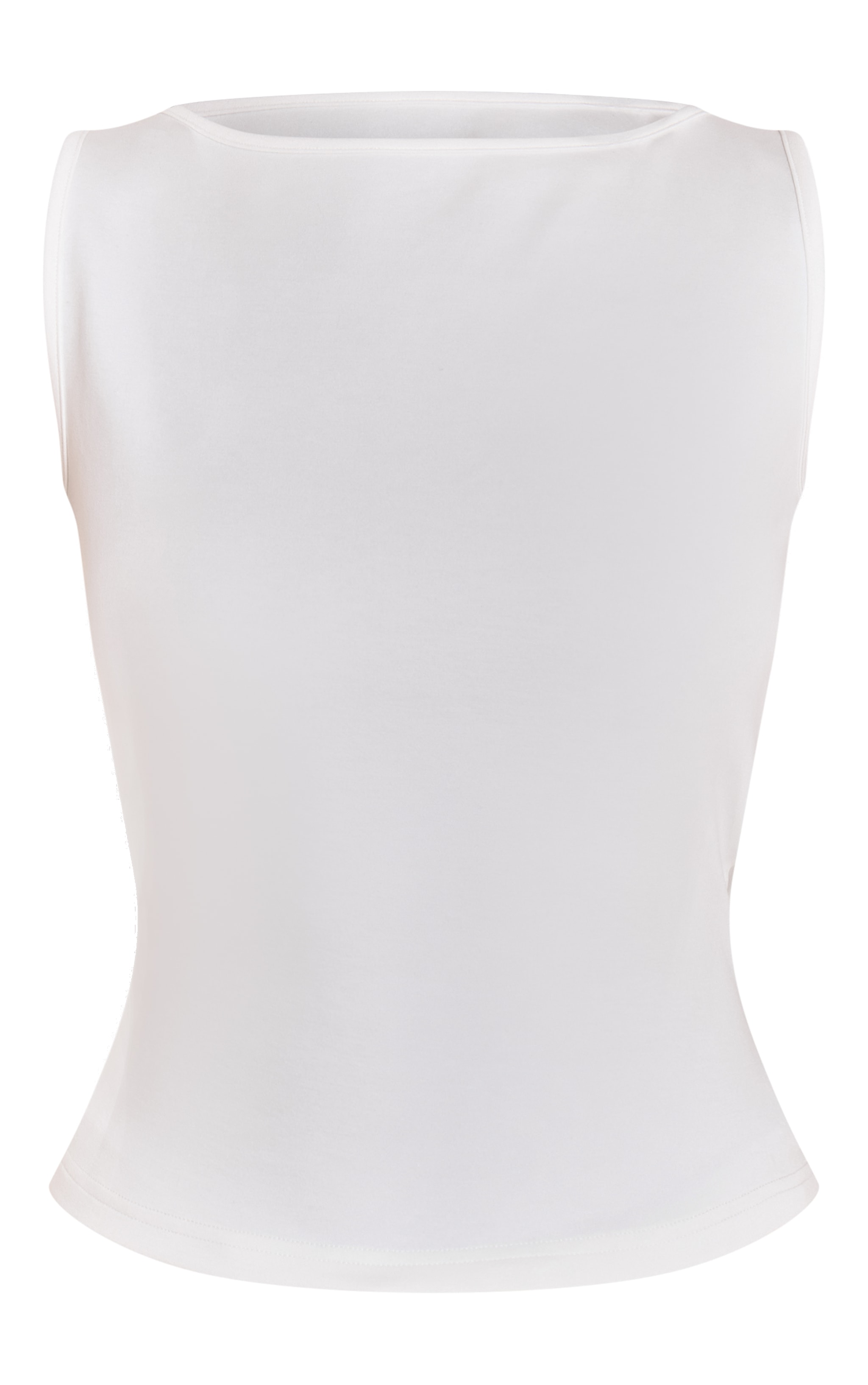 White Premium Soft Touch Boat Neck Vest Top image 5