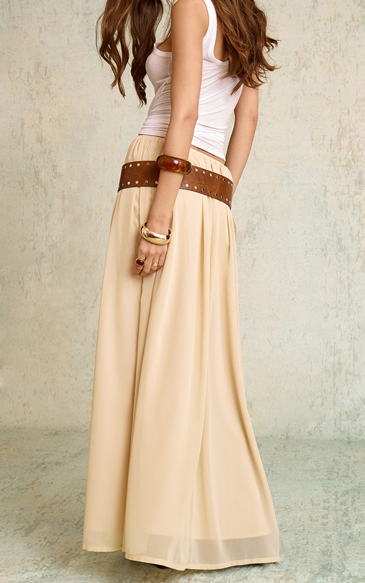 Almond Chiffon Floaty Maxi Skirt image 3