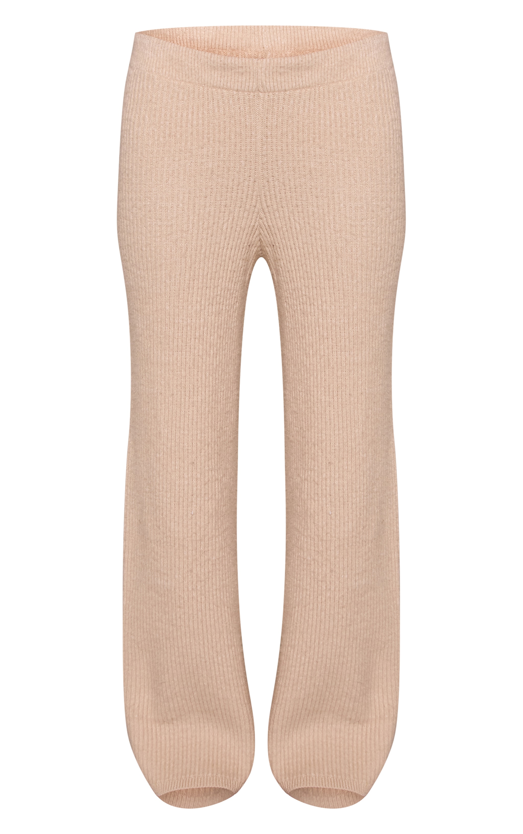 Oatmeal Wide Leg Knit Trousers  image 5