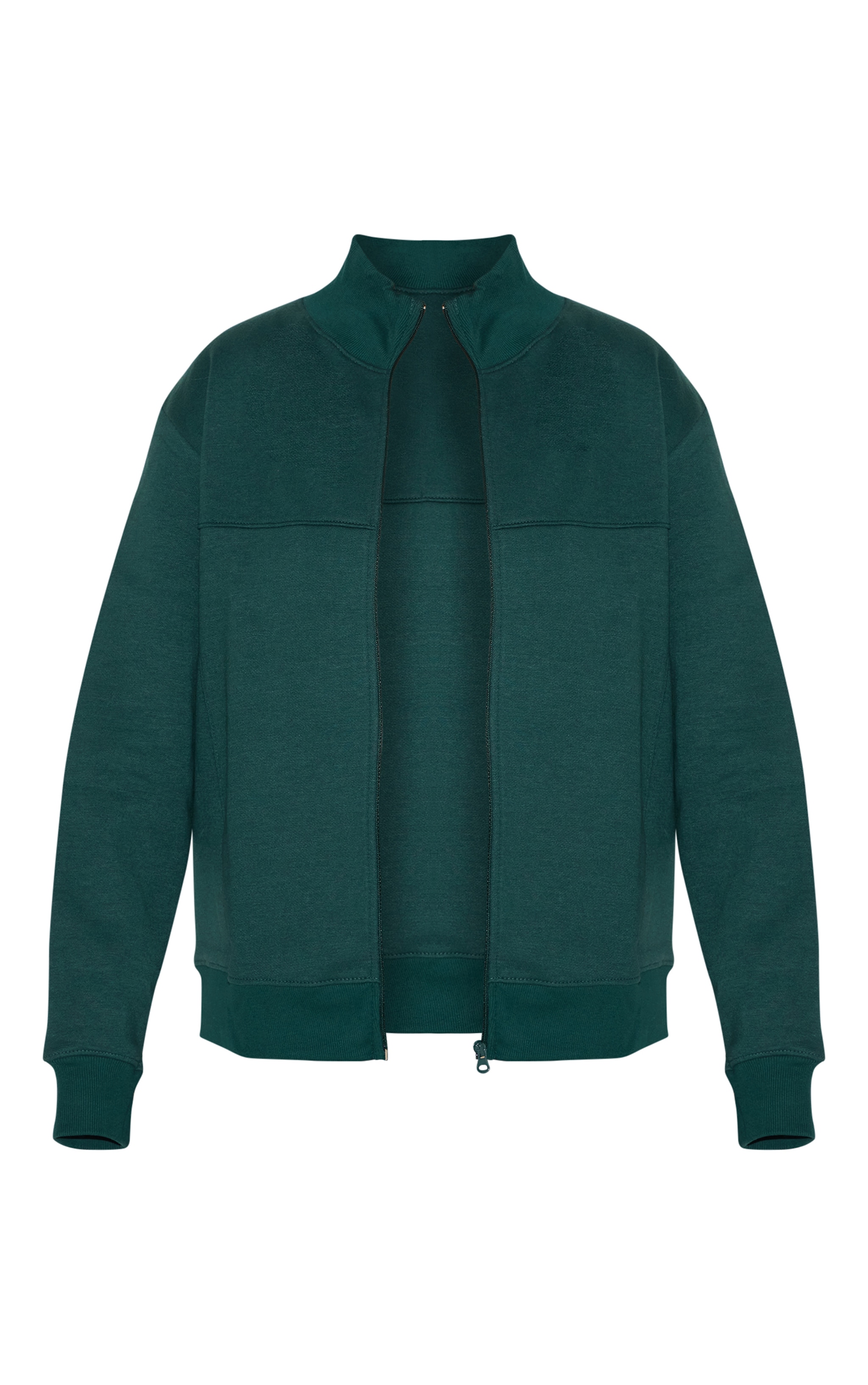 Plus Top de sport oversize vert forêt sans coutures à détail zip image 5
